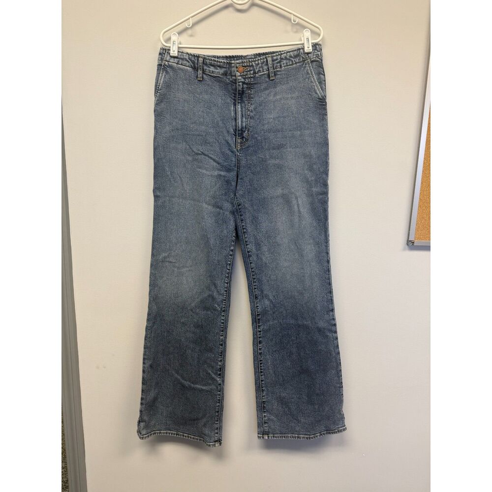 Fidelity Denim Makana Trouser Full Wide Jeans Womens 32 Butter Blue Made USA
